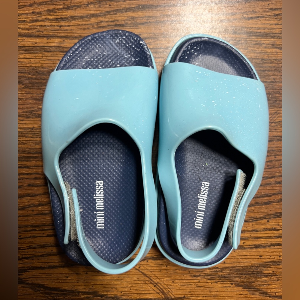 Mini Melissa boys Blue Sandals 8c NO BOX  B1G1 50% off